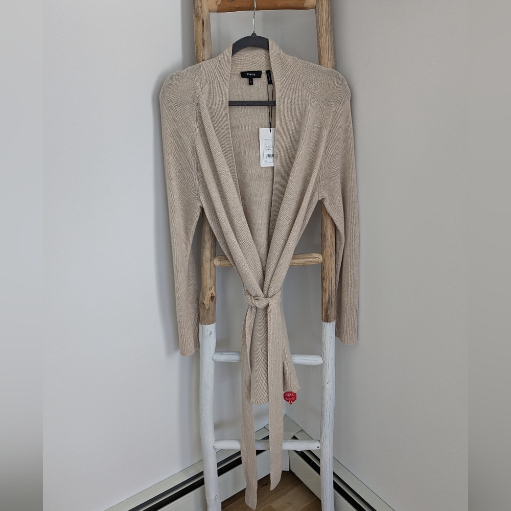 Theory Malinka O Soft Cashmere Sweater Size M Oatmeal